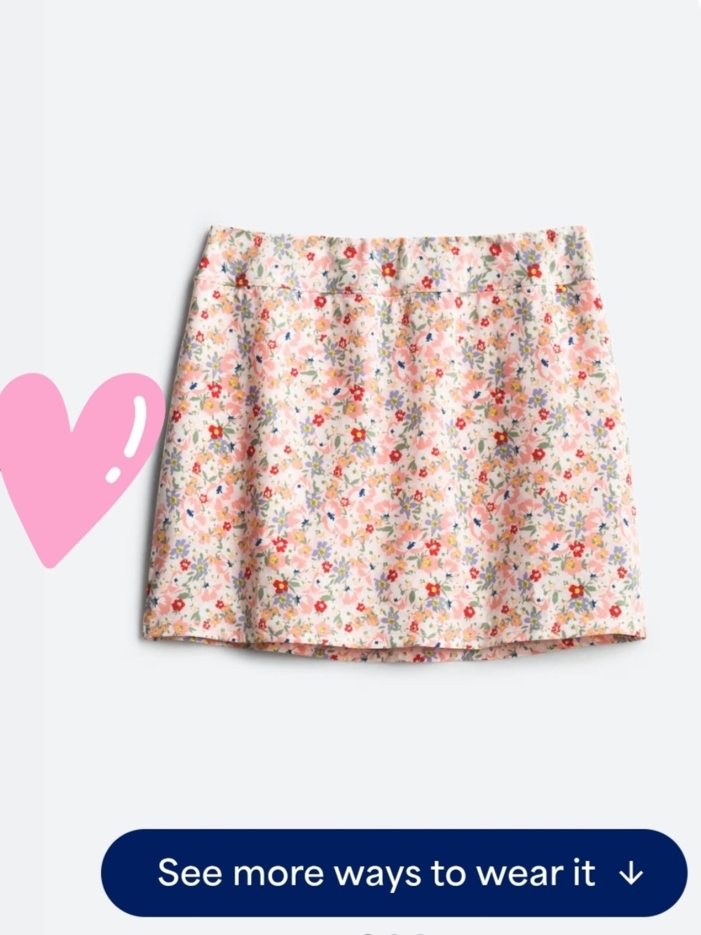 Skort--Floral Print Pink Mini Skort